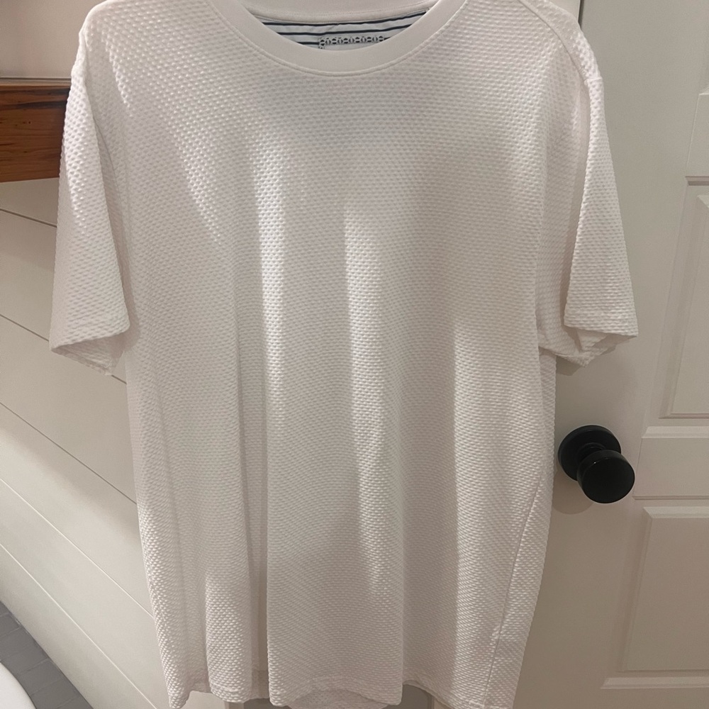 Denim & Flower Off-White Textured Short Sleeve Tee NWOT